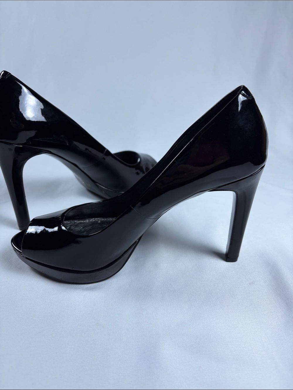 gianni bini heels Black Patent Peep Toe Size 8 - Picture 4 of 9